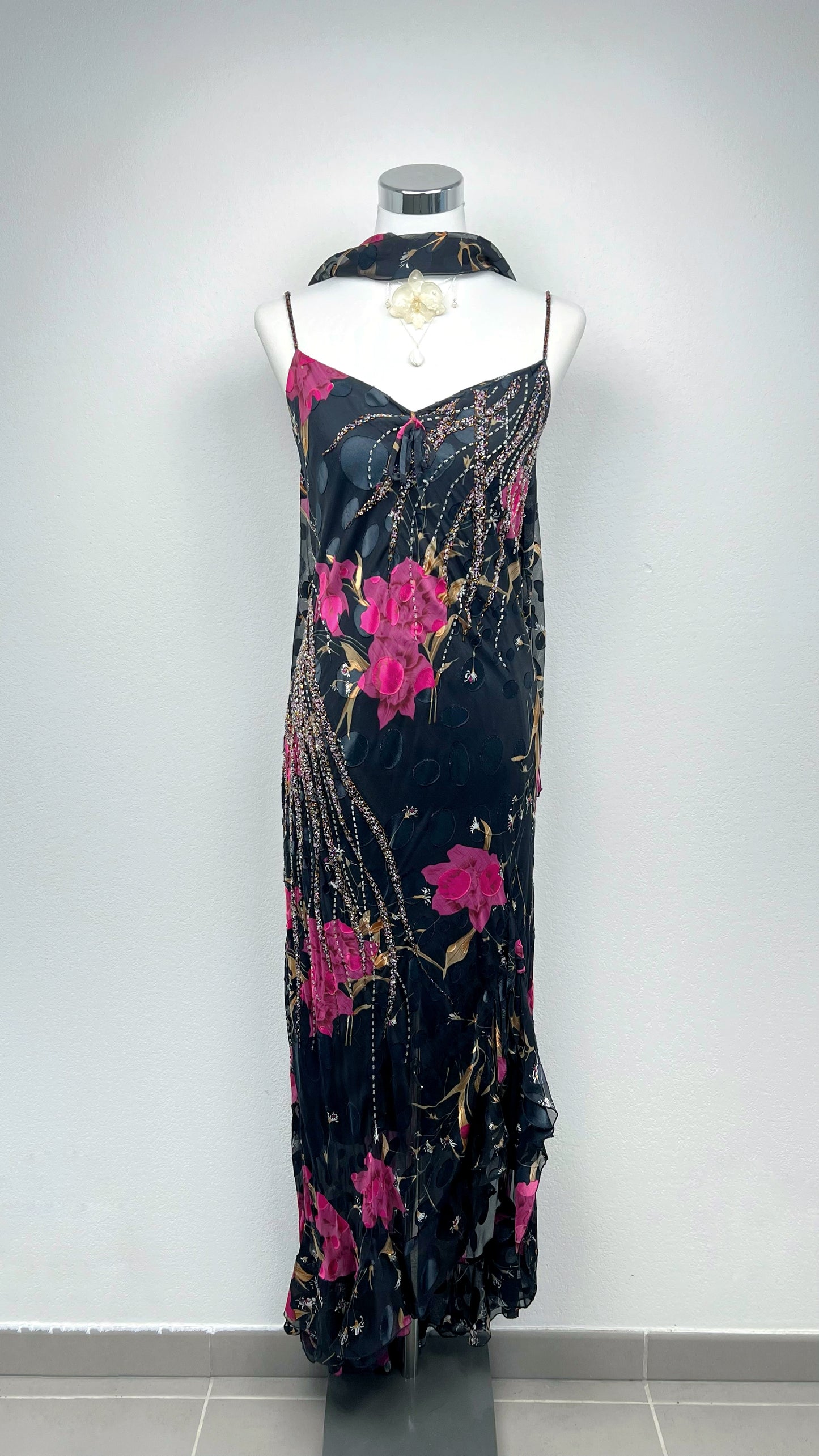 Midnight Orchid Silk Gown
