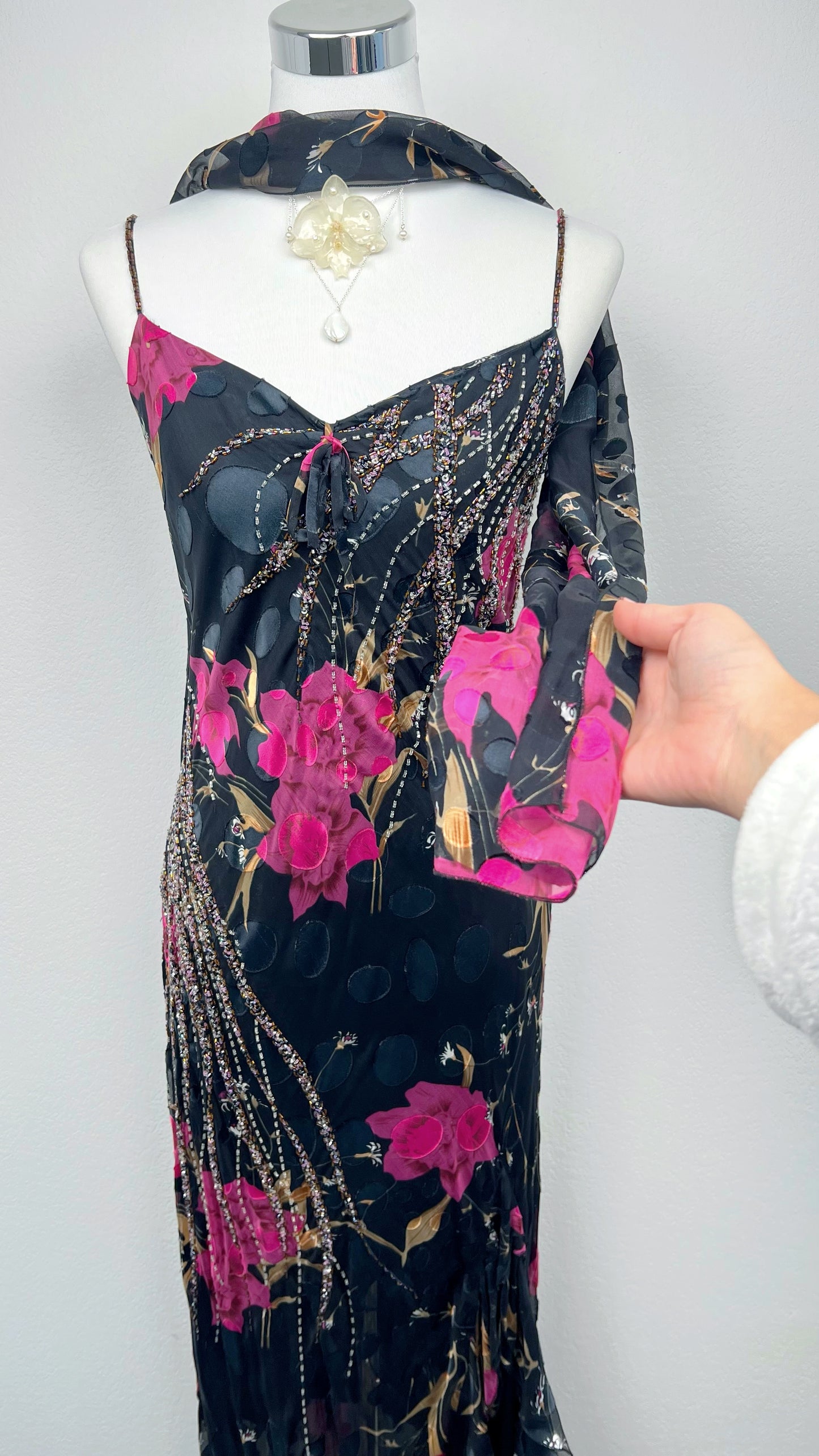 Midnight Orchid Silk Gown