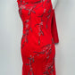 Crimson Blossom Silk Gown