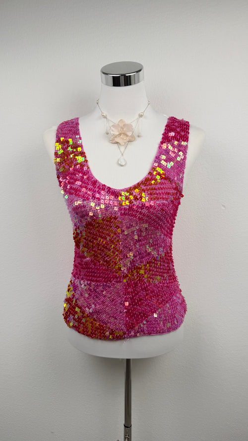 Pink Supernova Sequin Top