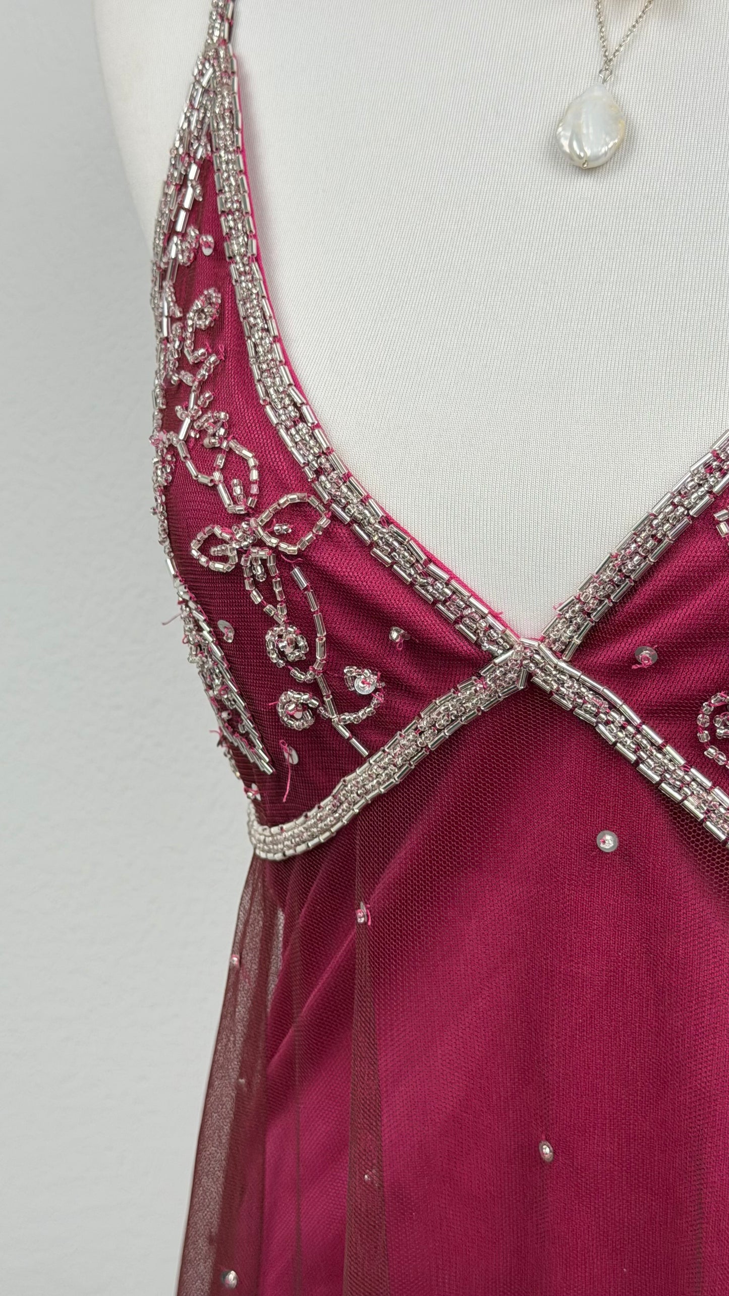 RARE Crimson Stardust Beaded Top