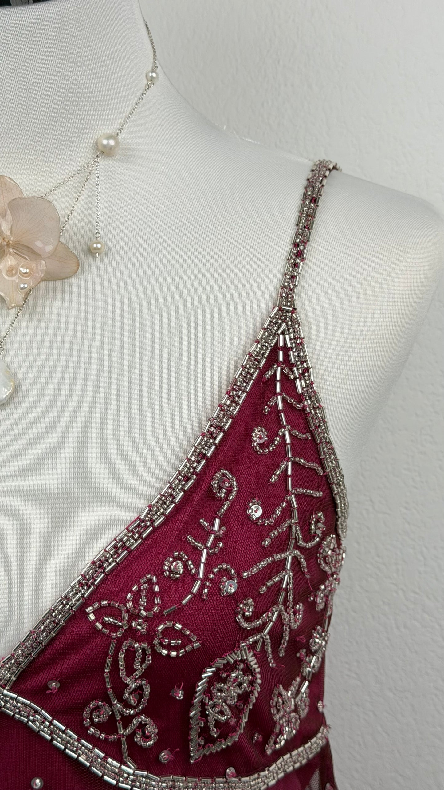 RARE Crimson Stardust Beaded Top