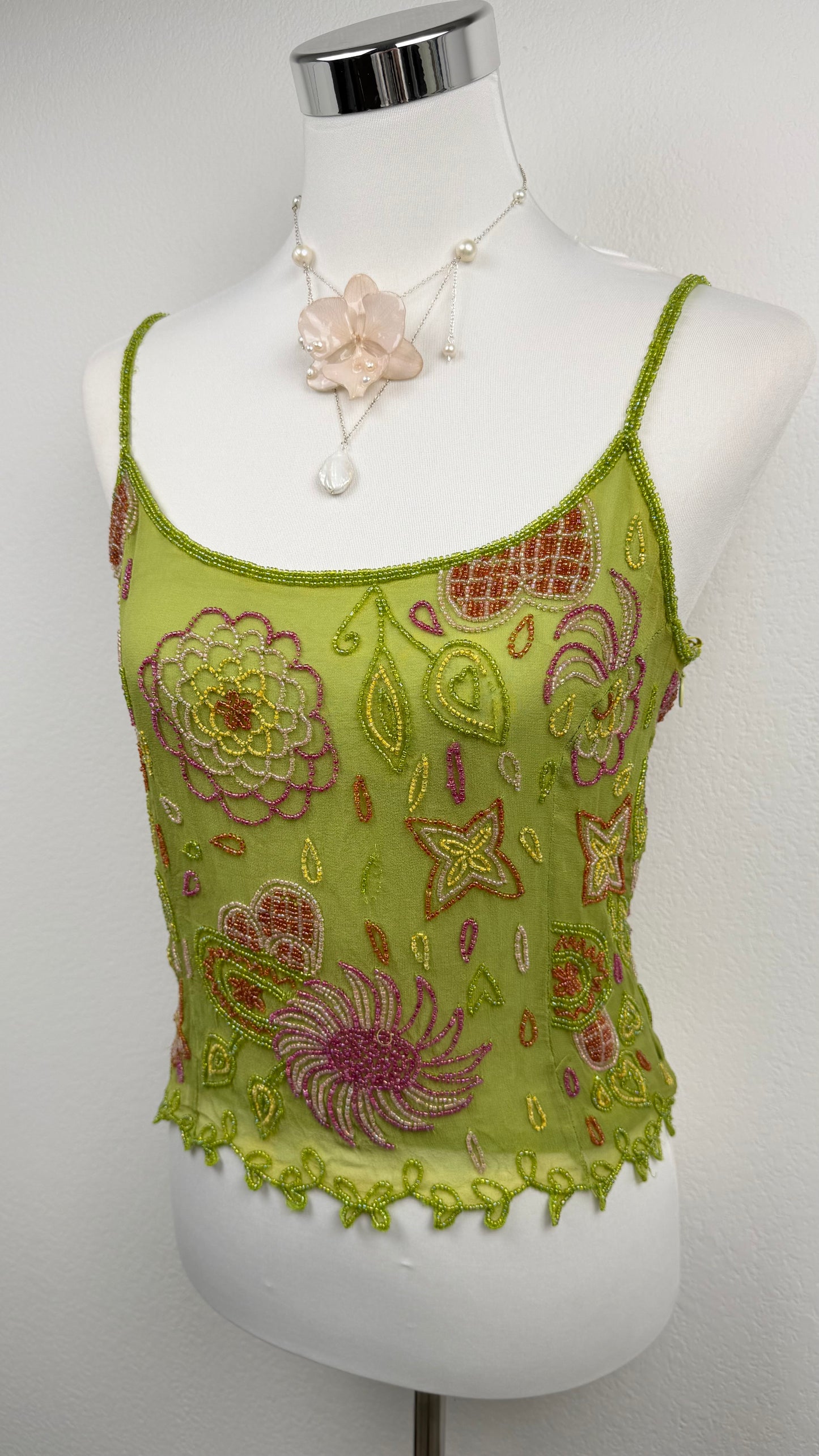 Lime Pixie Beaded Top
