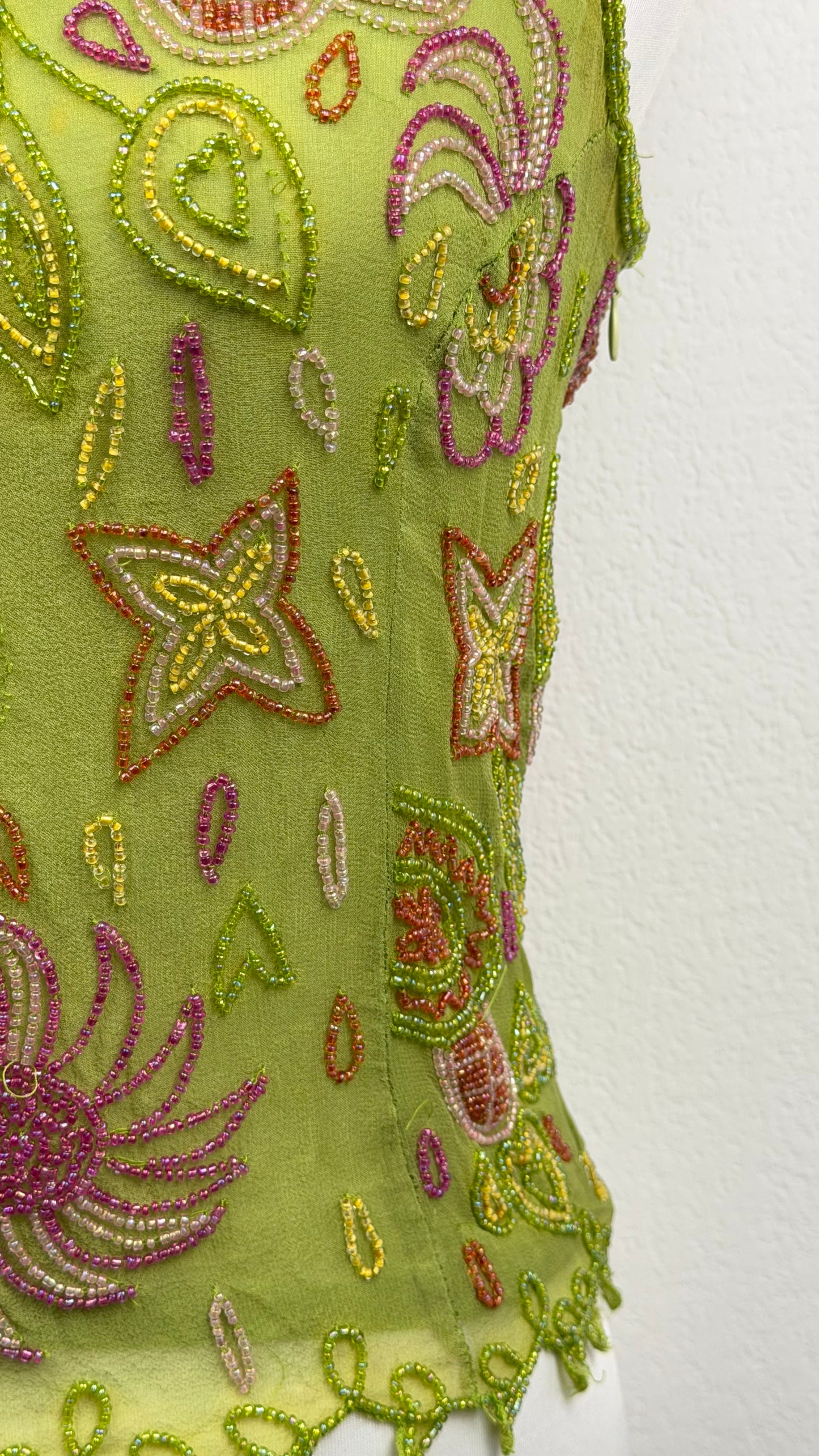Lime Pixie Beaded Top