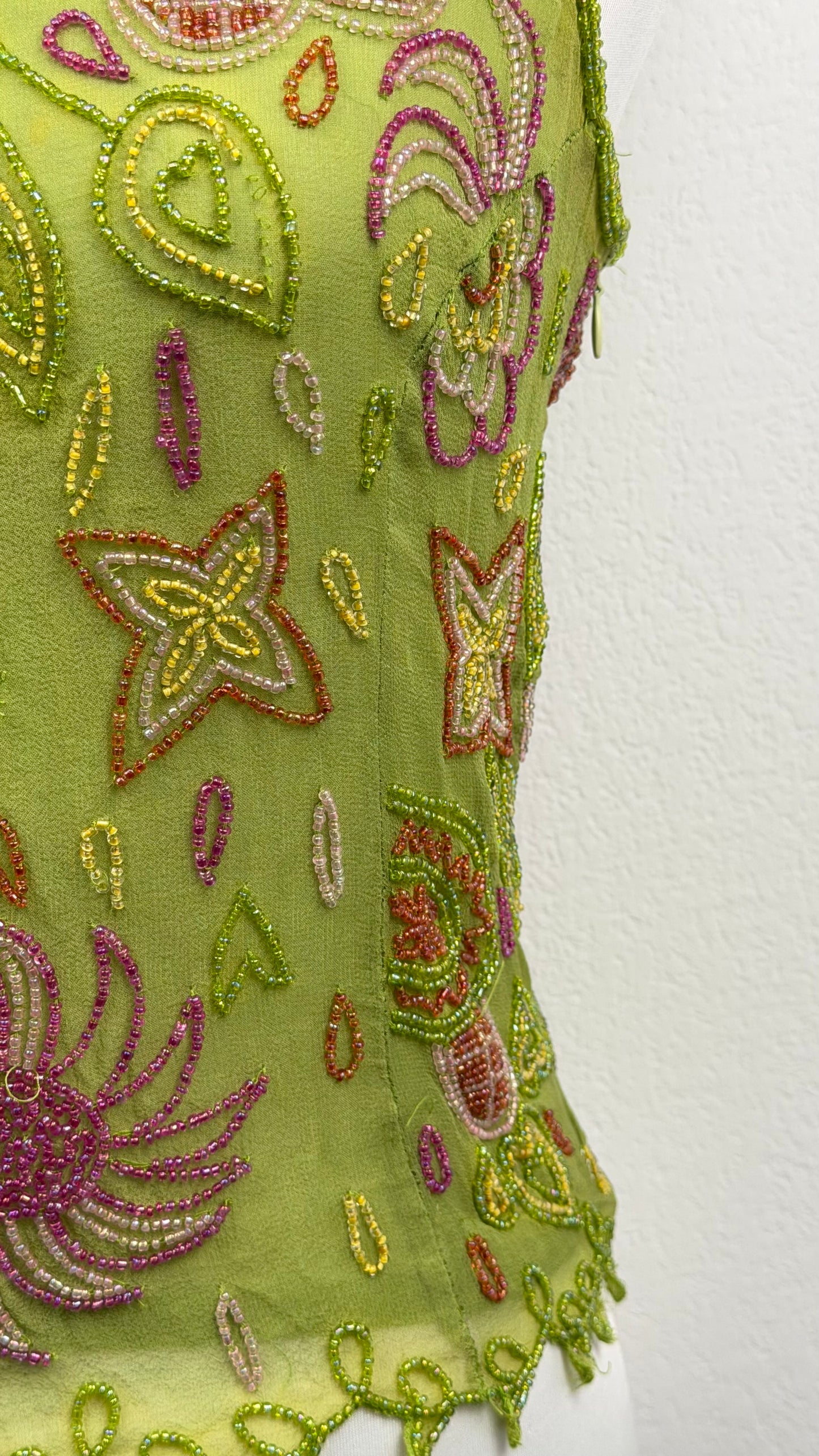 Lime Pixie Beaded Top