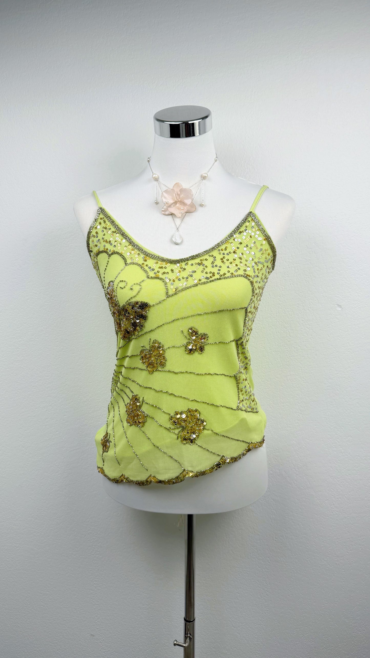 Golden Lime Butterfly Top