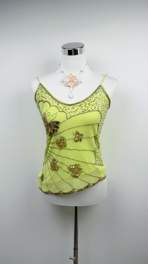 Golden Lime Butterfly Top
