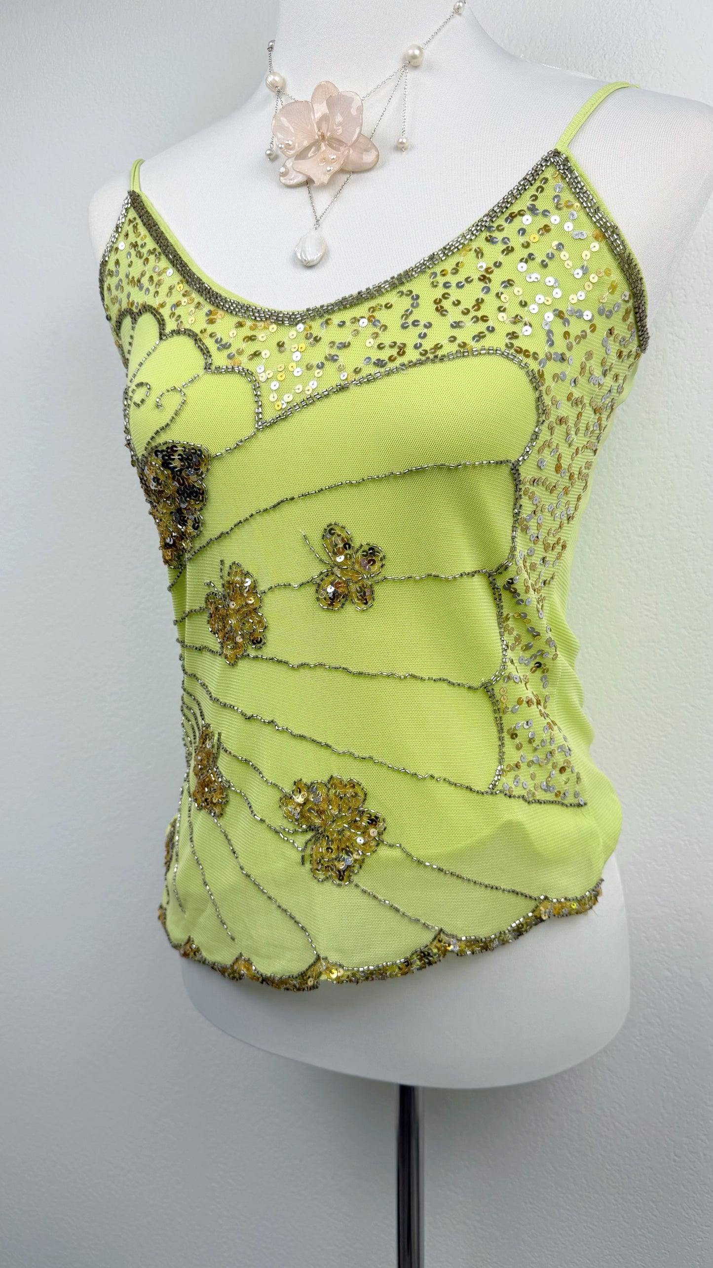 Golden Lime Butterfly Top