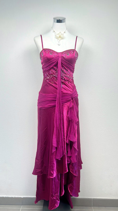 Fuchsia Reverie Silk Gown