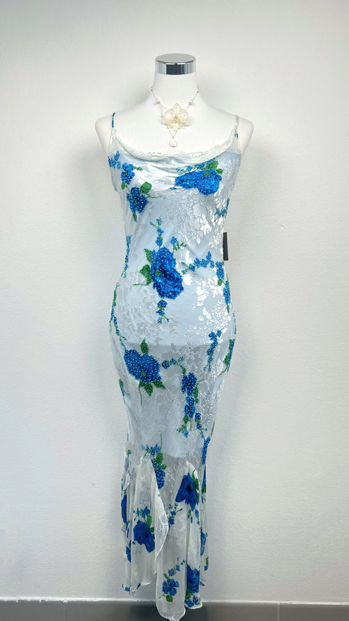 Azure Porcelain Silk Gown