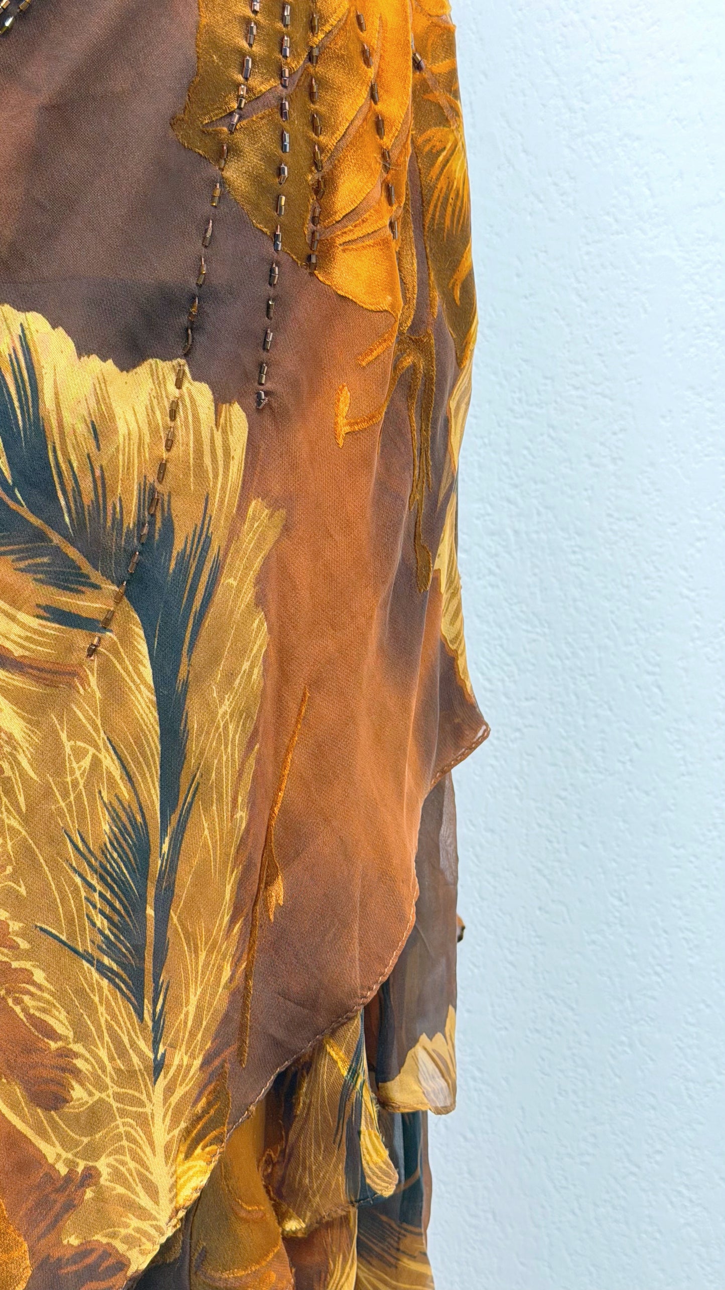 Golden Phoenix Silk Dress