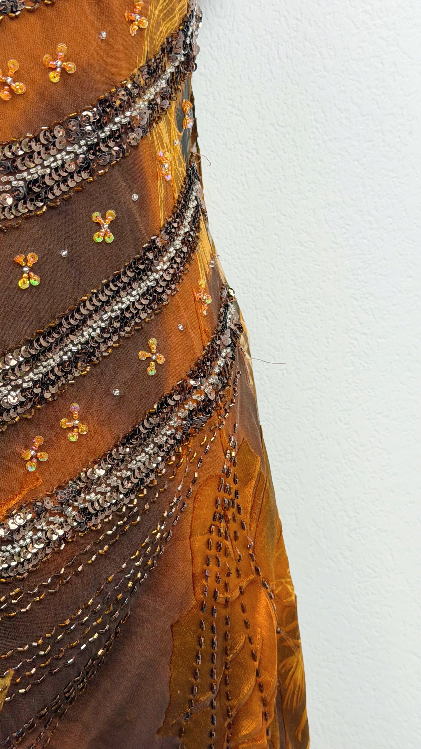 Golden Phoenix Silk Dress