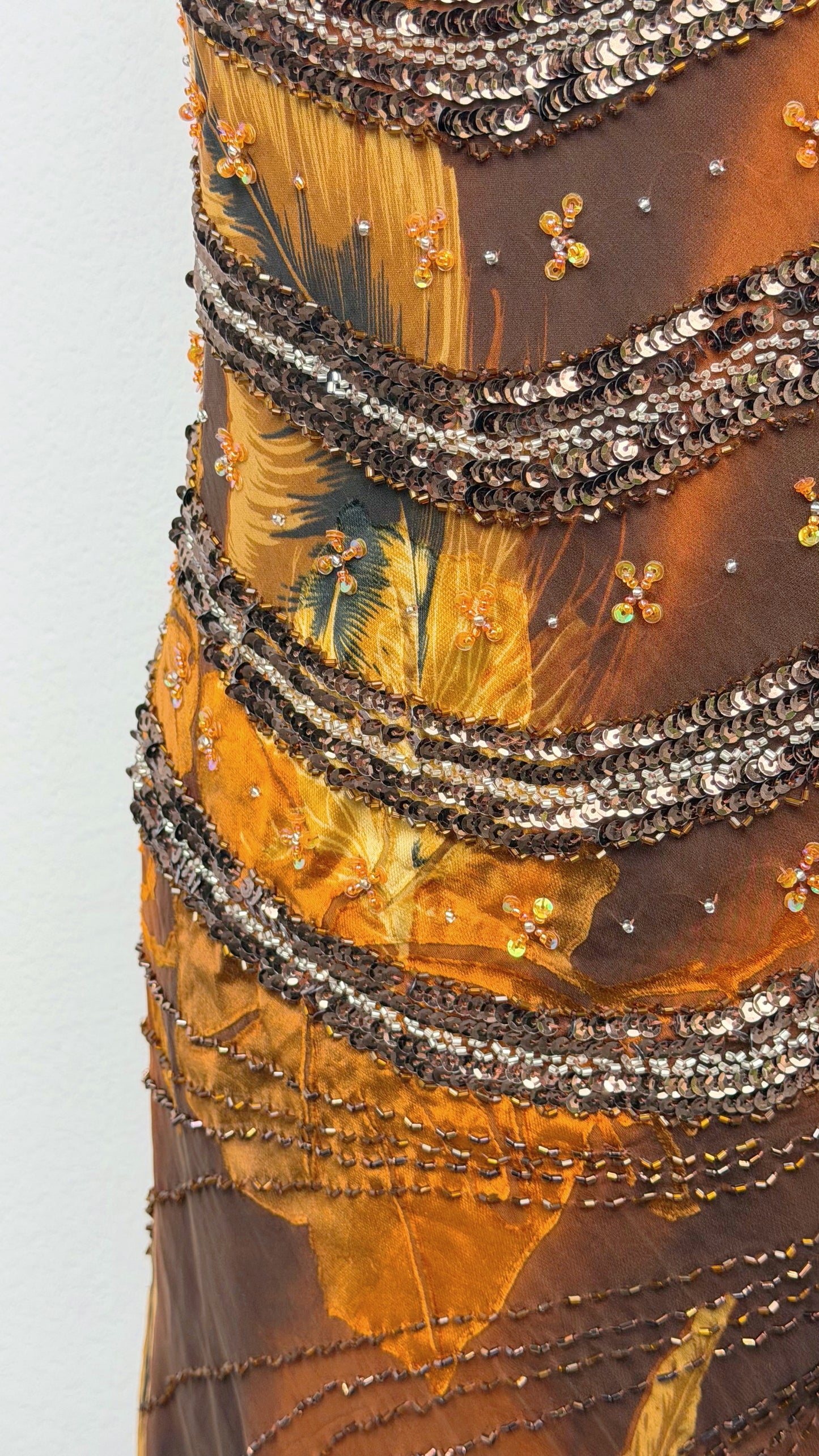 Golden Phoenix Silk Dress