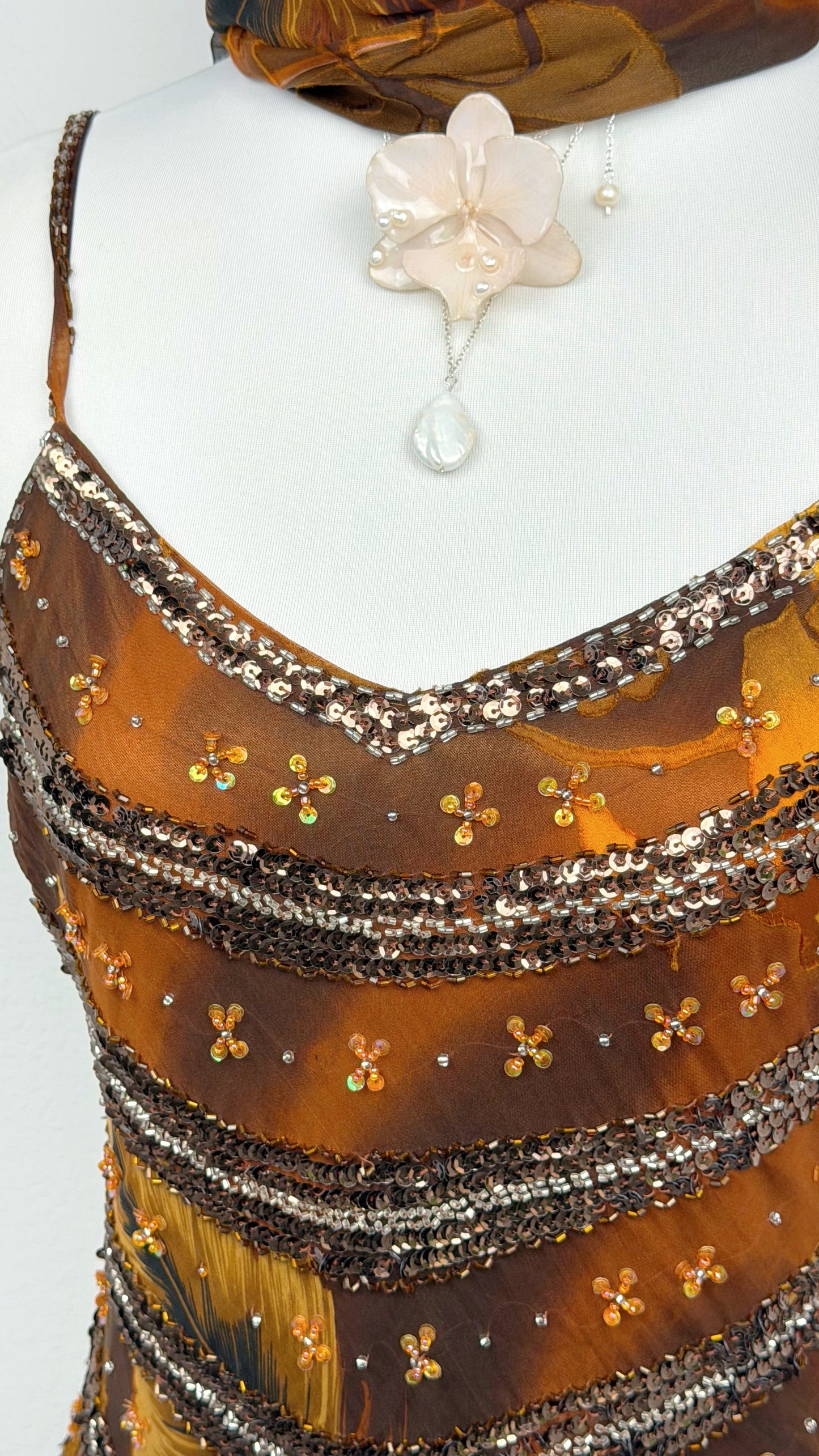 Golden Phoenix Silk Dress