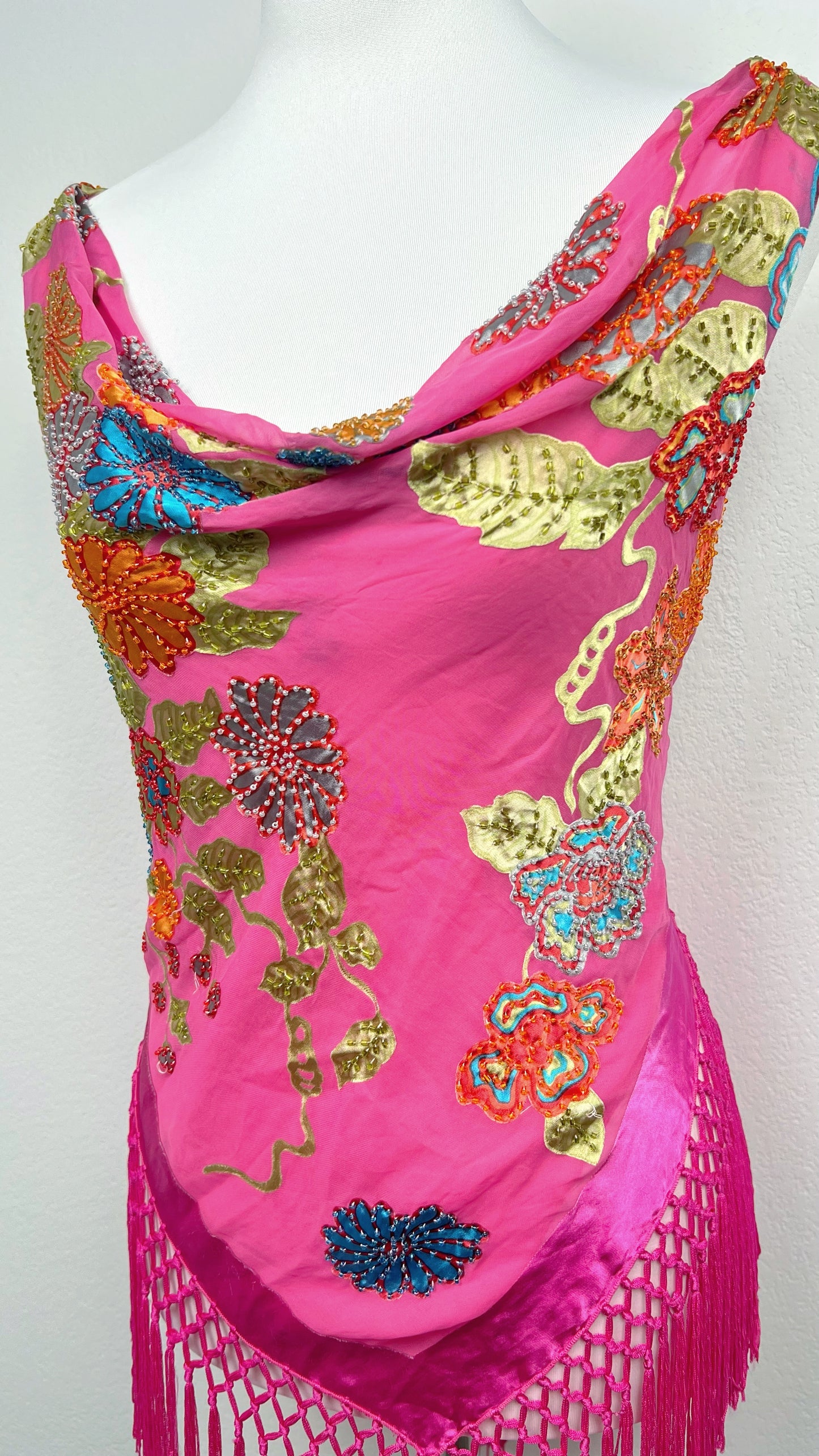 Fuchsia Mirage Caché Silk Poncho