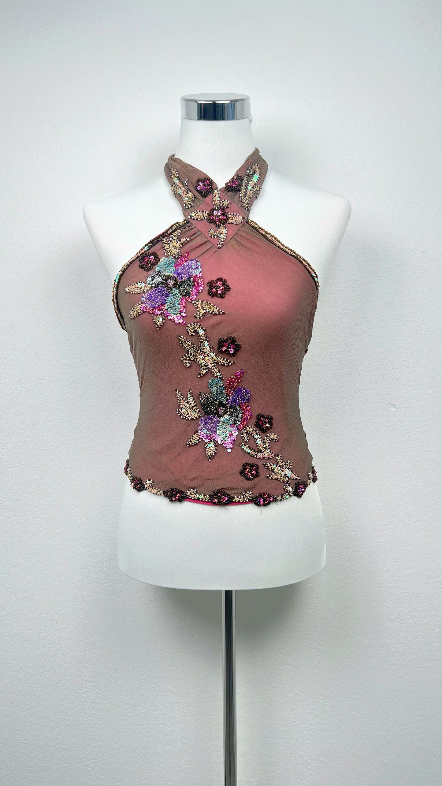 Aftershock Enchanted Orchid Halter Top