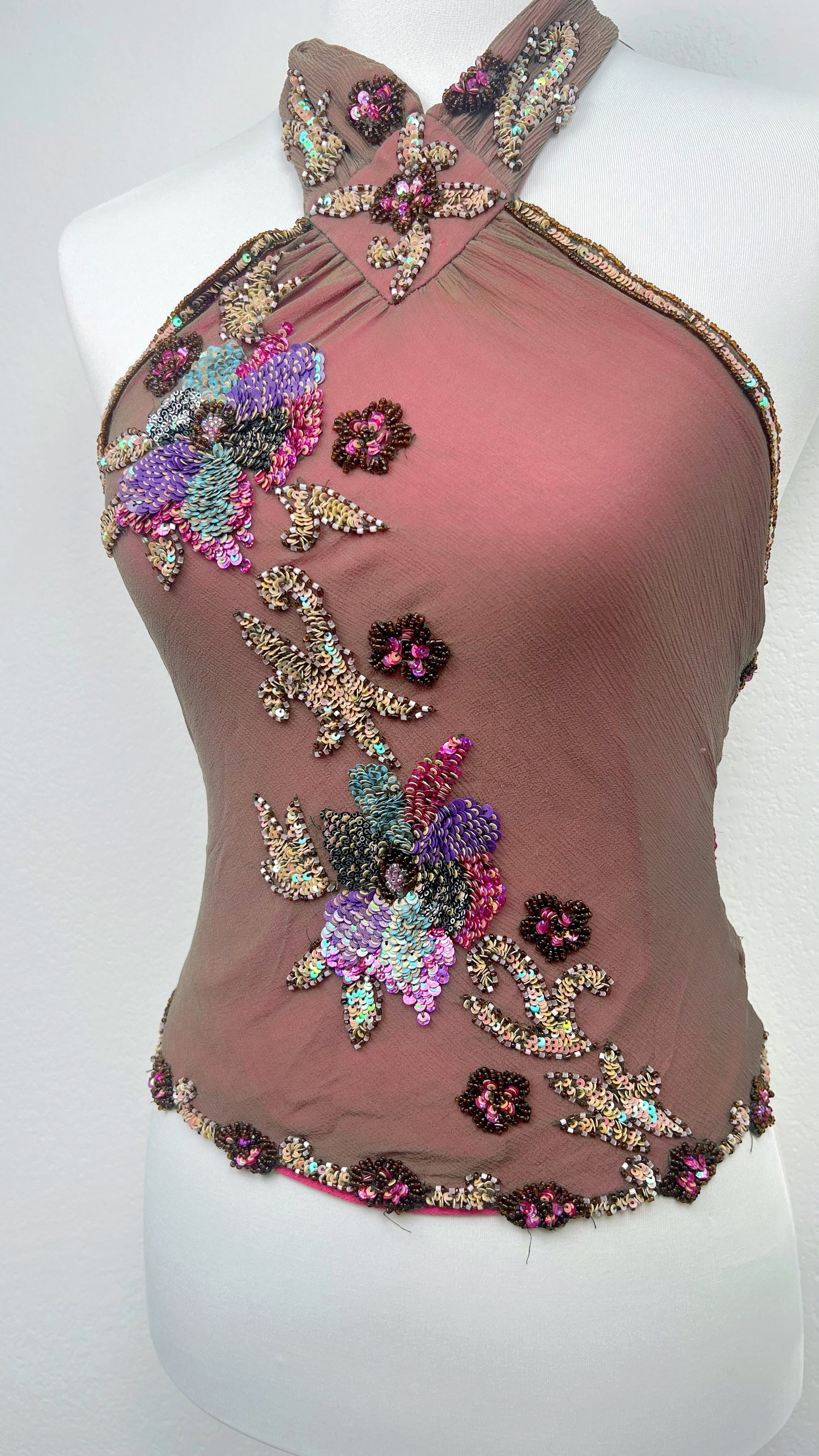Aftershock Enchanted Orchid Halter Top