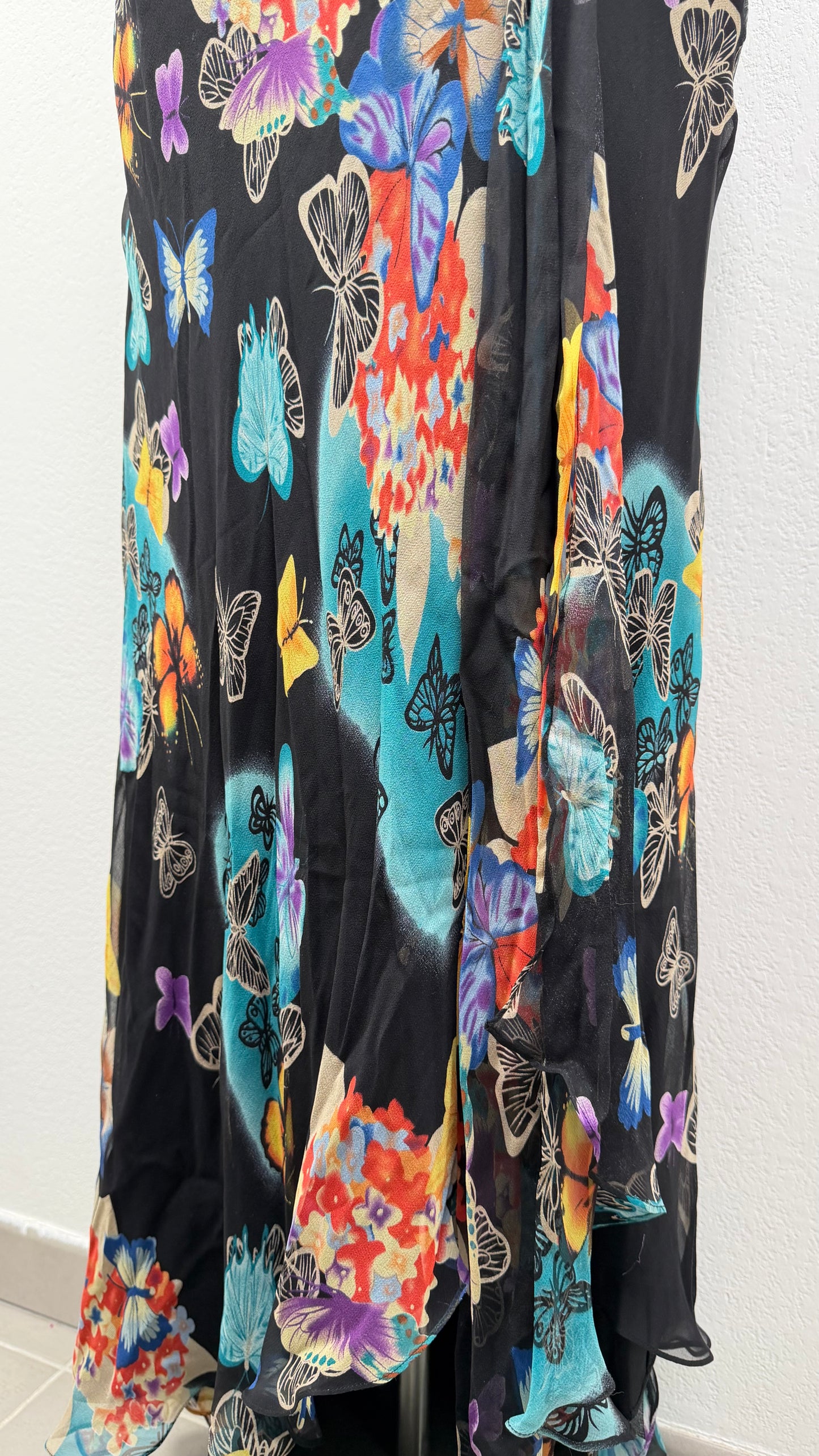 Midnight Butterfly Silk Dress