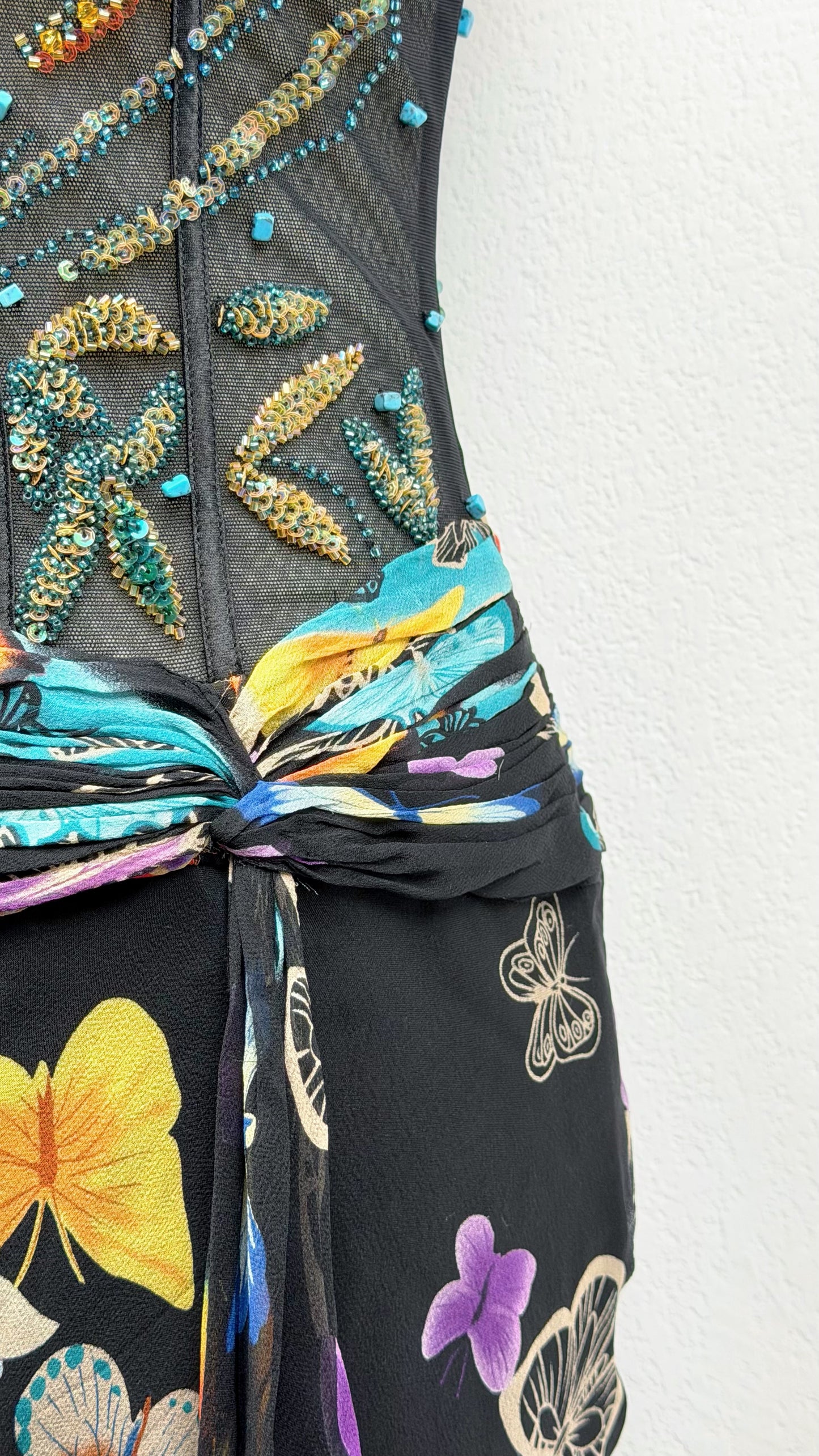 Midnight Butterfly Silk Dress
