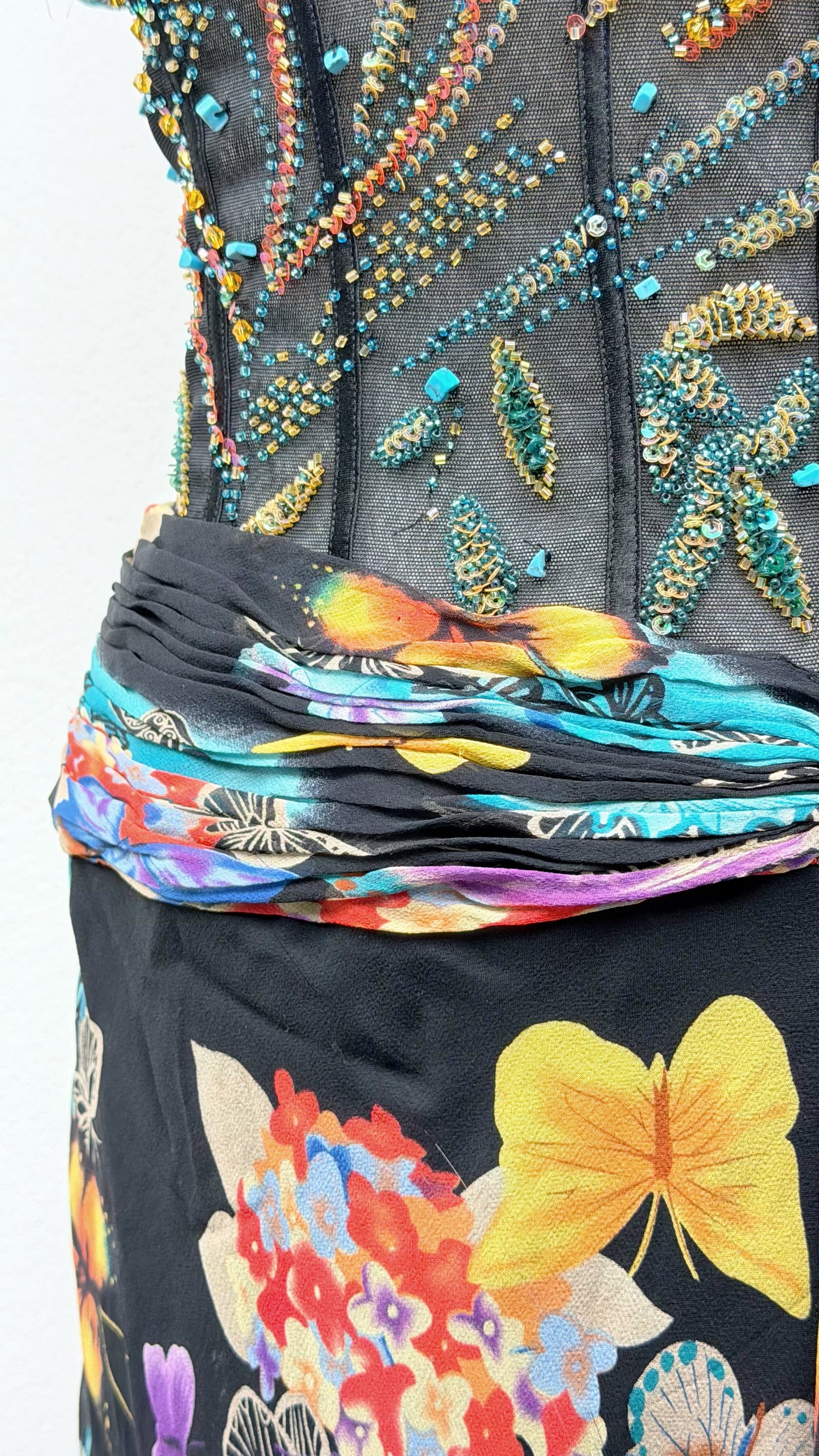 Midnight Butterfly Silk Dress