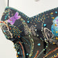 Midnight Butterfly Silk Dress