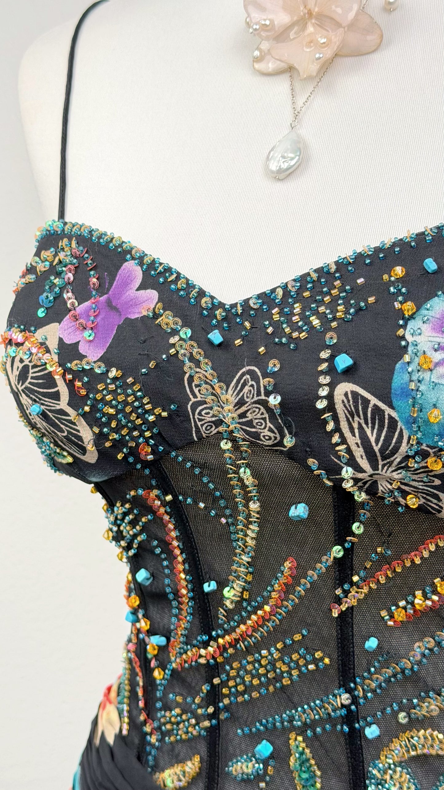 Midnight Butterfly Silk Dress