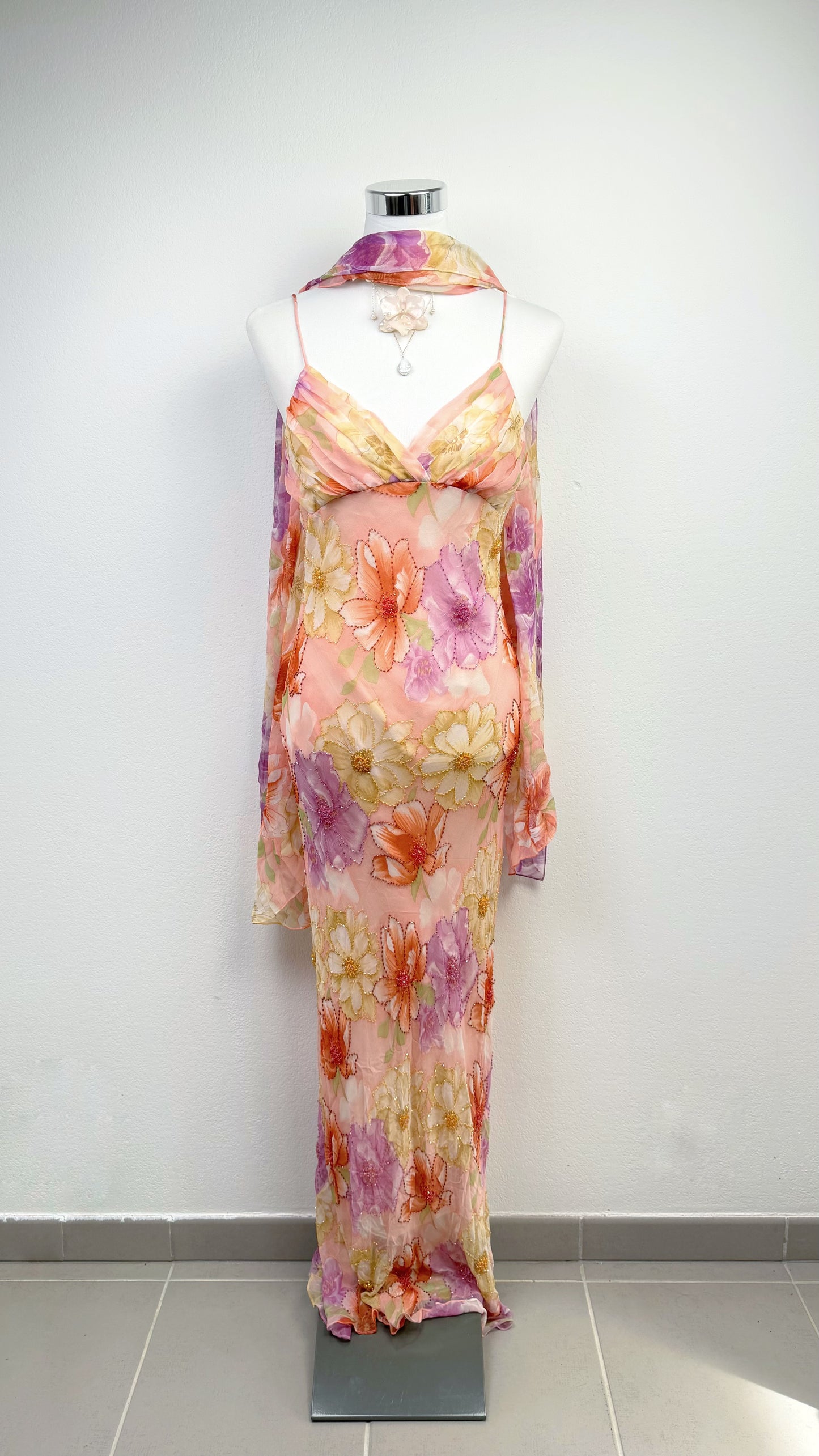 Blossom Reverie Silk Gown