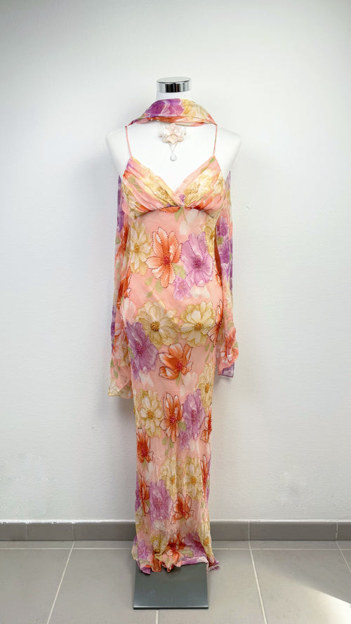 Blossom Reverie Silk Gown